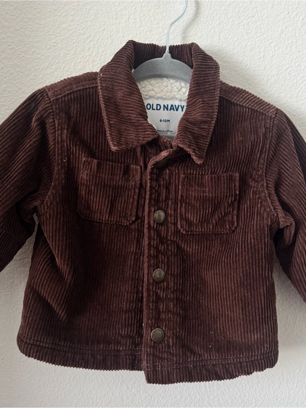 Old Navy Brown Corduroy Kids Jacket with Sherpa Lining